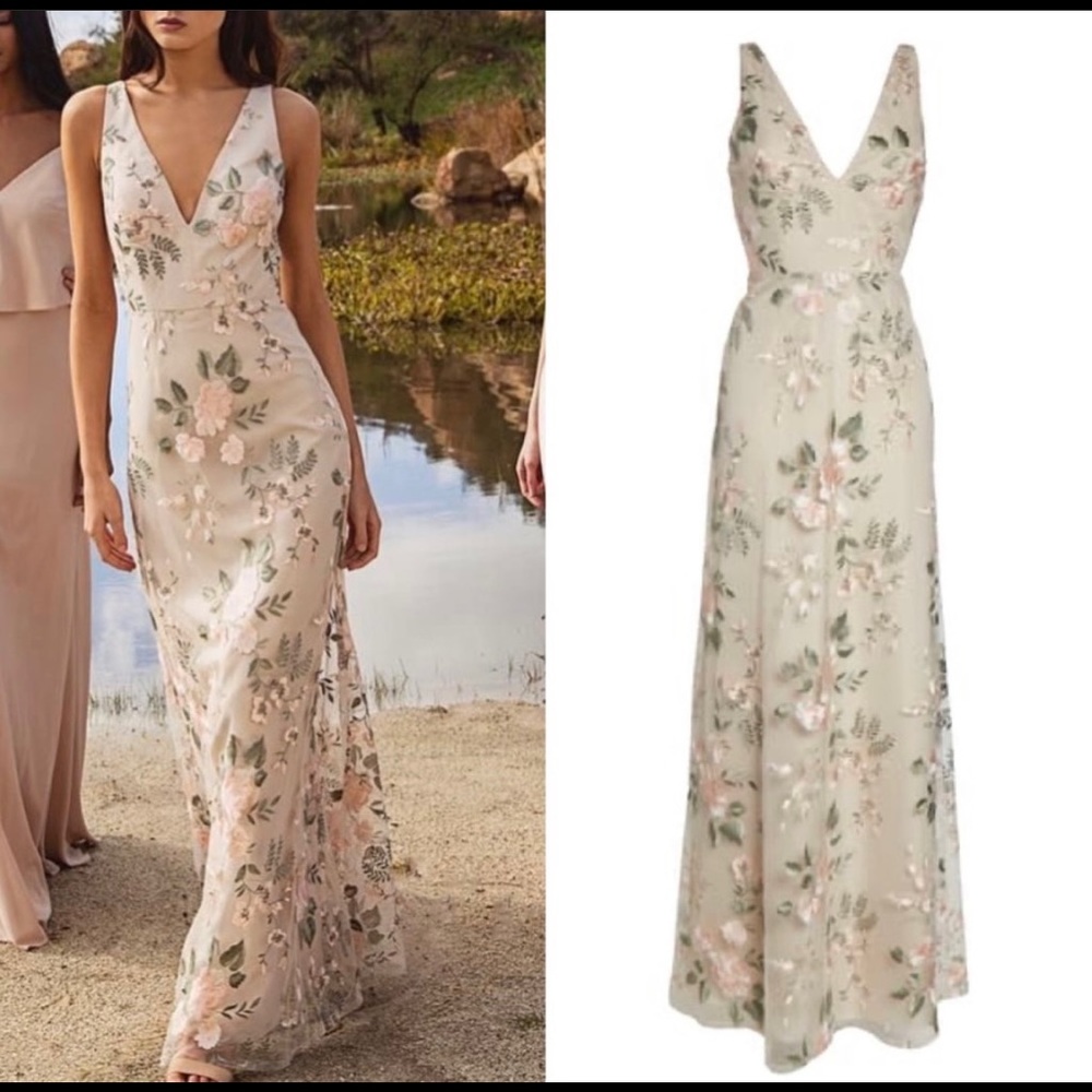 Romantic Jenny Yoo Tatum floral dress NWT Size 0